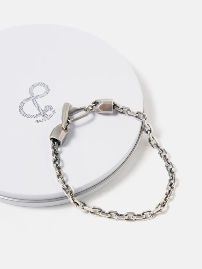 Anchor and Crew Halyard Skipper Bracelet In 925 Silver Men Universal Works Jewellery