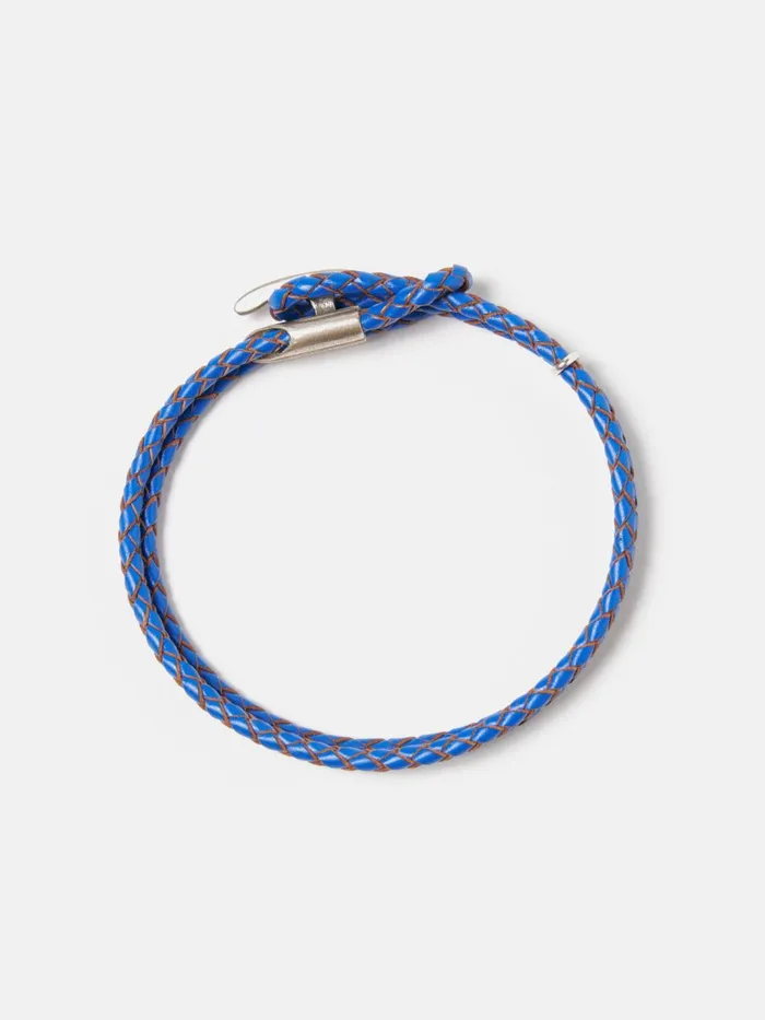 Anchor and Crew Padstow Bracelet In Royal Blue 925 SilverBraided Leath Men Universal Works Jewellery Anchor and Crew Padstow Bracelet In Royal Blue 925 SilverBraided Leath Men Universal Works Jewellery