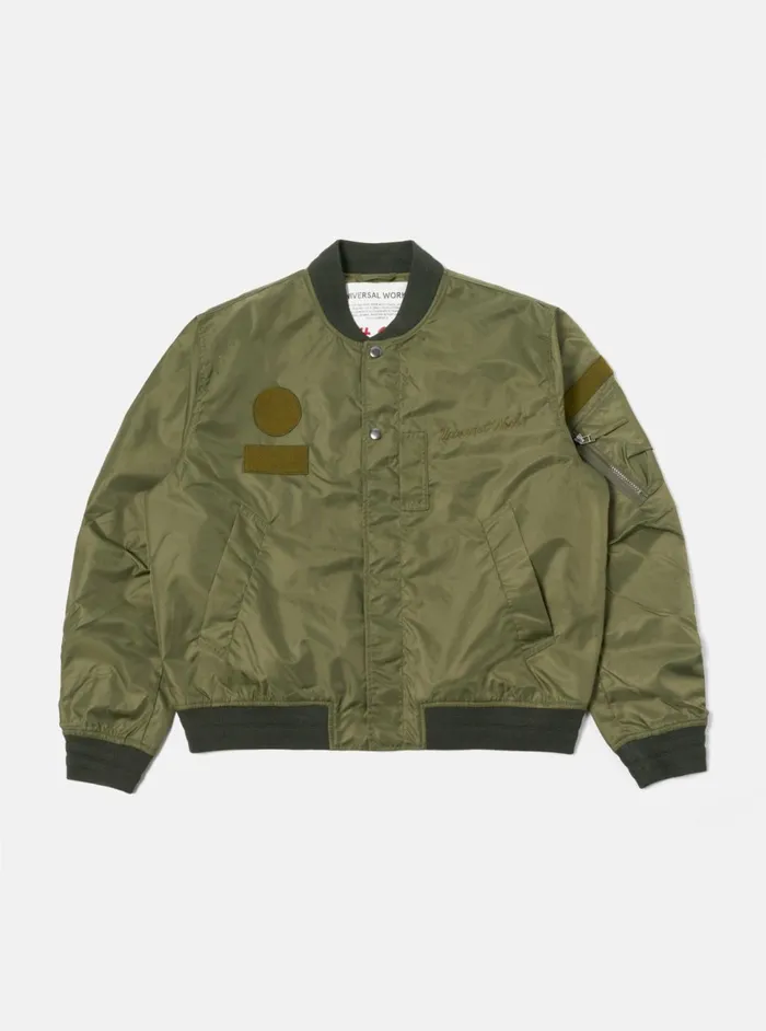 Badge Bomber In Olive Flight Nylon Men Universal Works Coats and Outerwear