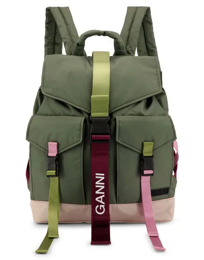 Bags GANNI Backpacks Green Tech Backpack Kalamata
