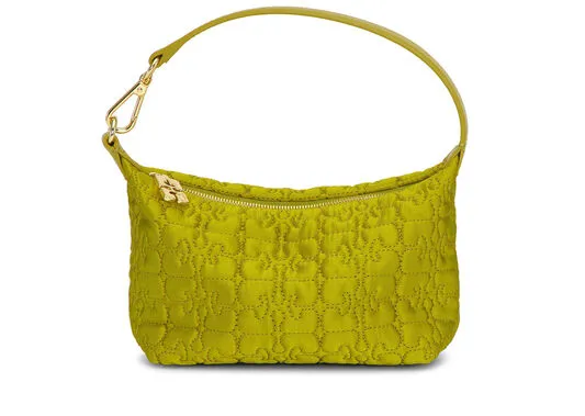 Bags GANNI Top Handle Olive Small Butterfly Pouch Satin Bag Olive Drab