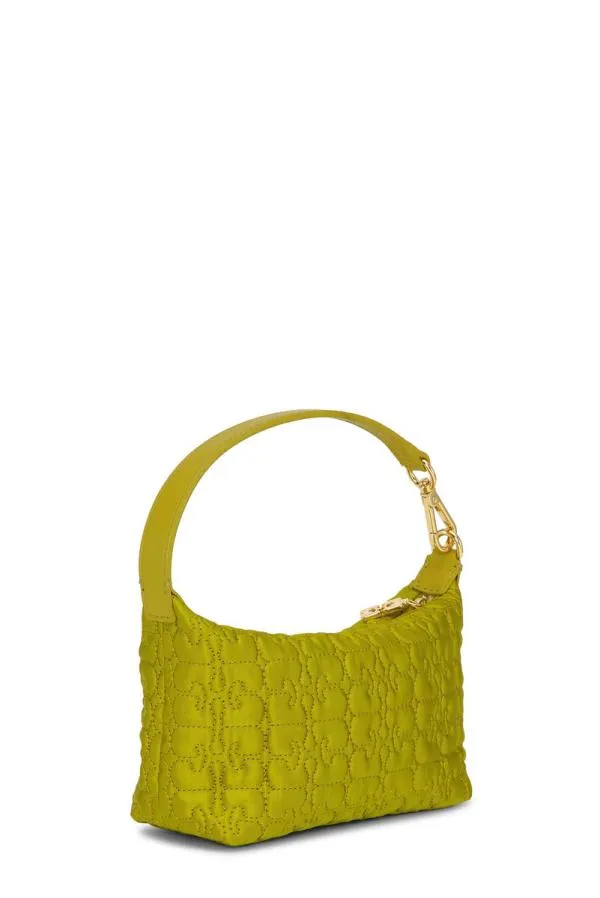 Bags GANNI Top Handle Olive Small Butterfly Pouch Satin Bag Olive Drab Bags GANNI Top Handle Olive Small Butterfly Pouch Satin Bag Olive Drab