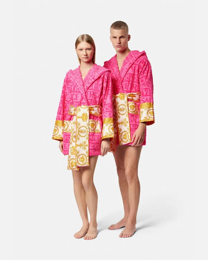 Bathrobes and Robes WomenMen Versace I Baroque Short Bathrobe Pink