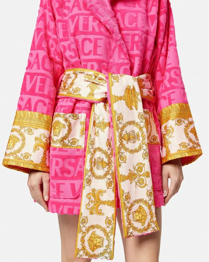 Bathrobes and Robes WomenMen Versace I Baroque Short Bathrobe Pink