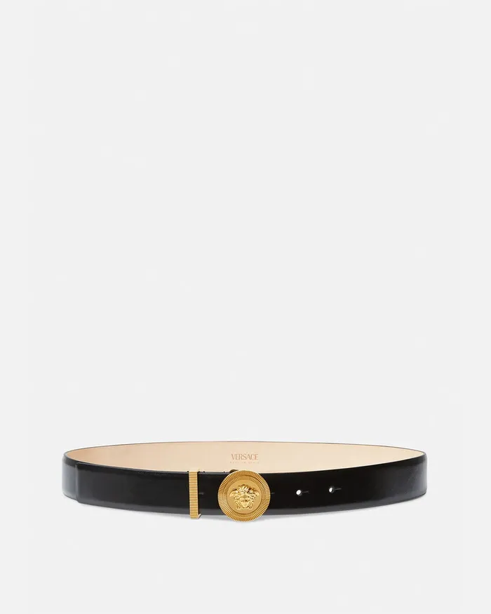 Belts Women Versace Medusa Biggie Leather Belt 3 Cm Blackgold