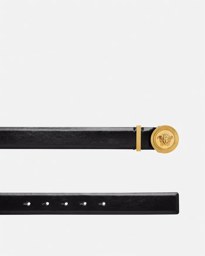Belts Women Versace Medusa Biggie Leather Belt 3 Cm Blackgold