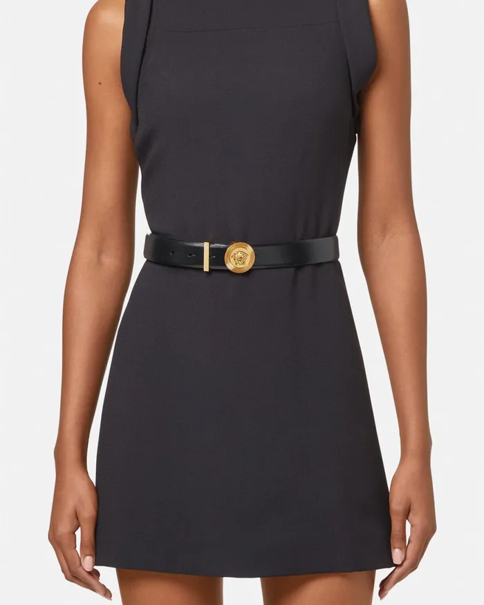 Belts Women Versace Medusa Biggie Leather Belt 3 Cm Blackgold