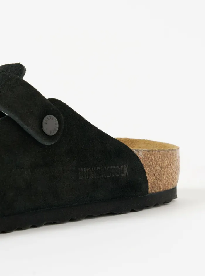 Birkenstock Boston In Black Suede Leather Men Universal Works Footwear
