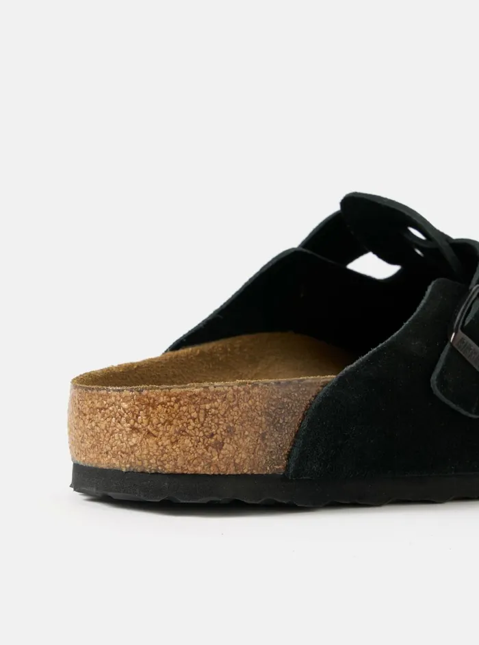Birkenstock Boston In Black Suede Leather Men Universal Works Footwear
