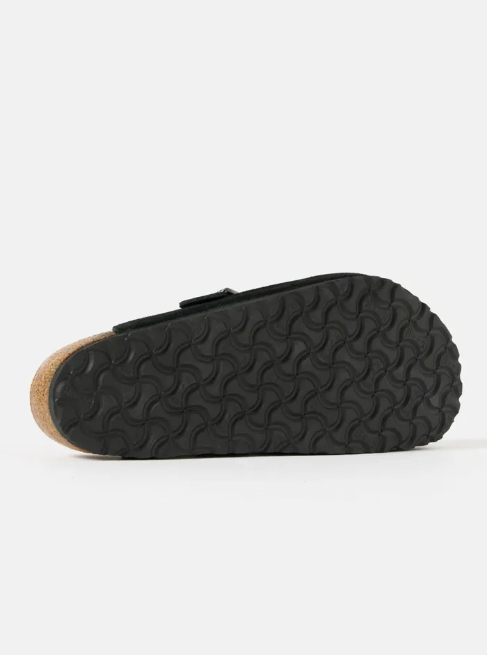 Birkenstock Boston In Black Suede Leather Men Universal Works Footwear