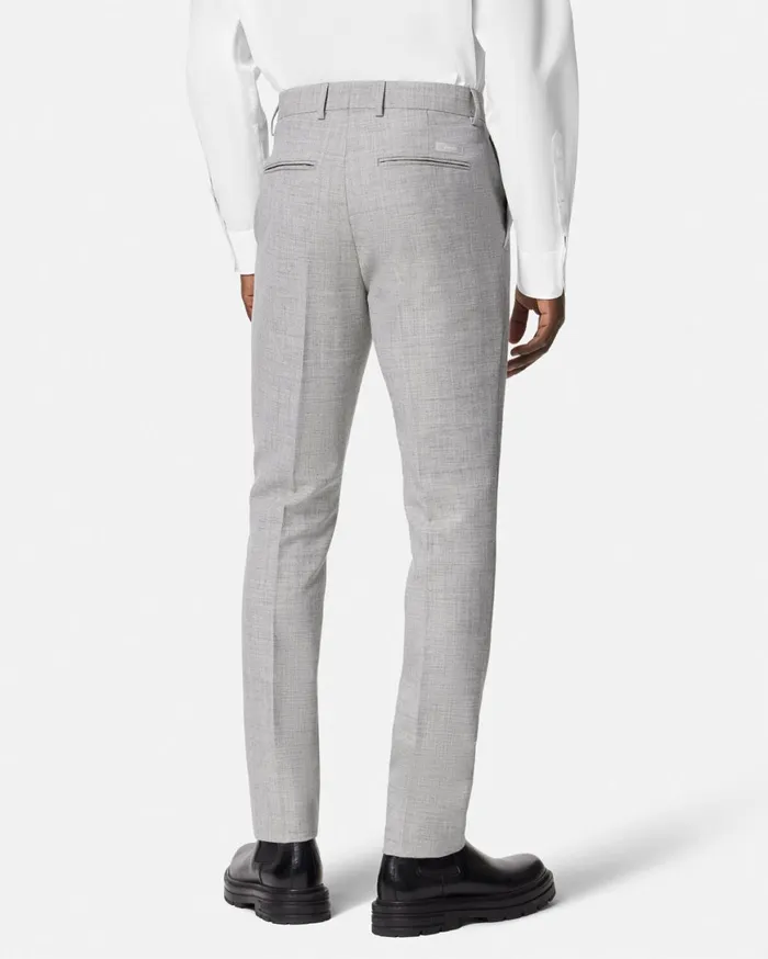 Blazers and Suits Men Versace WoolBlend Formal Pants Gray