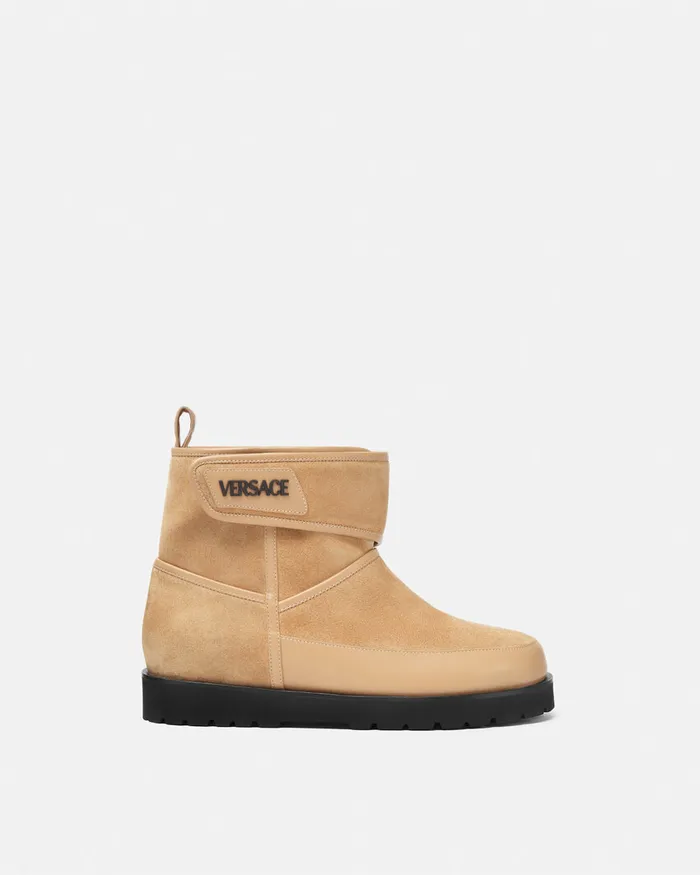Boots Men Versace Bastion Suede Boots Beige