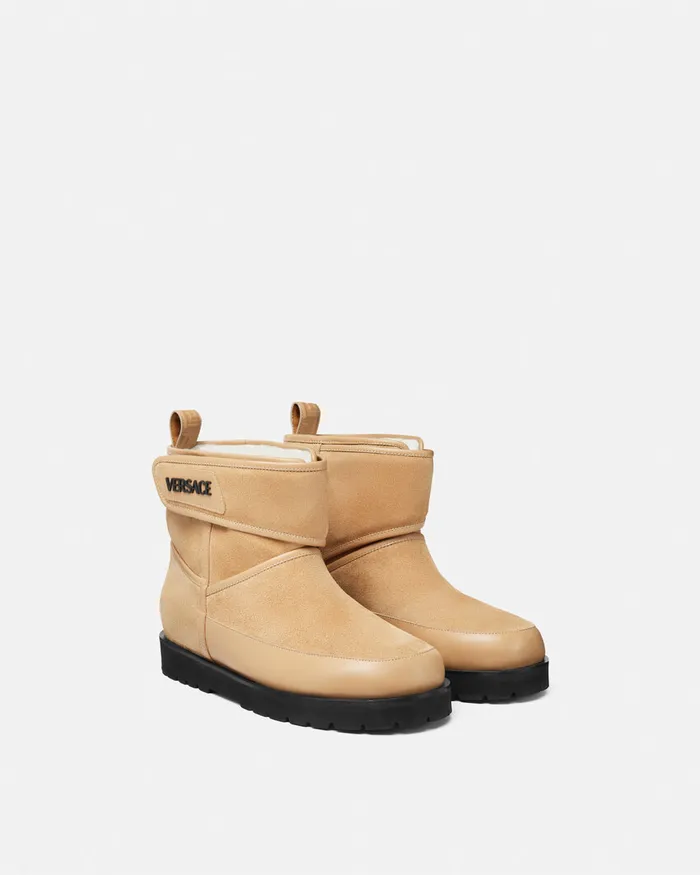 Boots Men Versace Bastion Suede Boots Beige