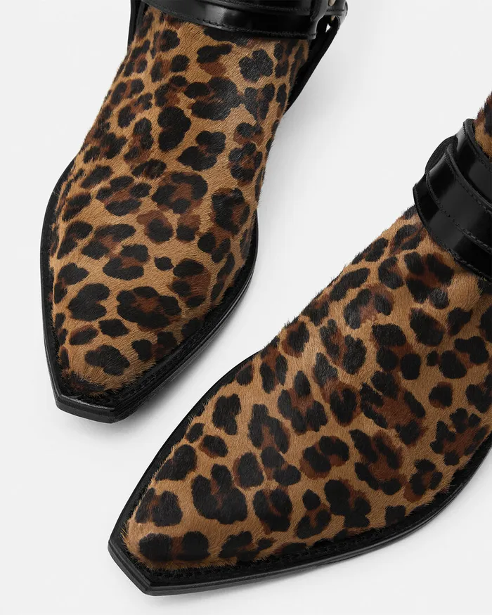 Boots Women Versace Leopard Texano Ankle Boots 50 Mm Animalier