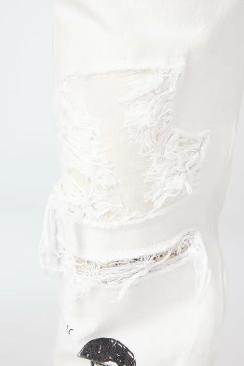Bottoms WomenMen Gallery Dept FUCK FACE DENIM White