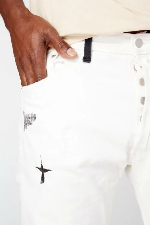 Bottoms WomenMen Gallery Dept FUCK FACE DENIM White