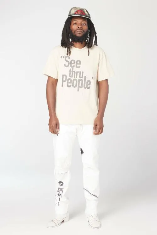 Bottoms WomenMen Gallery Dept FUCK FACE DENIM White