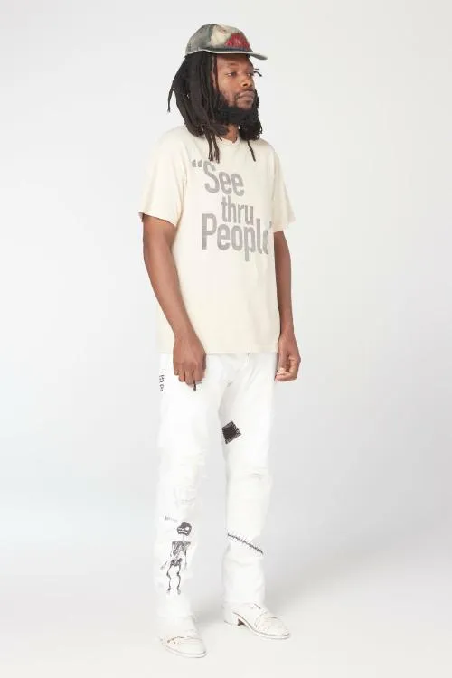 Bottoms WomenMen Gallery Dept FUCK FACE DENIM White