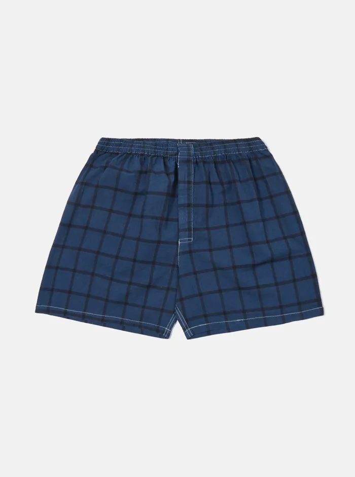 Boxer Short In Blue Check Men Universal Works Underwear