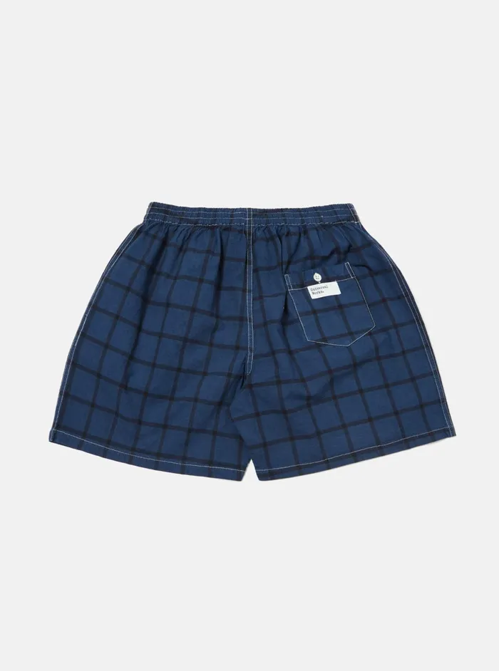 Boxer Short In Blue Check Men Universal Works Underwear