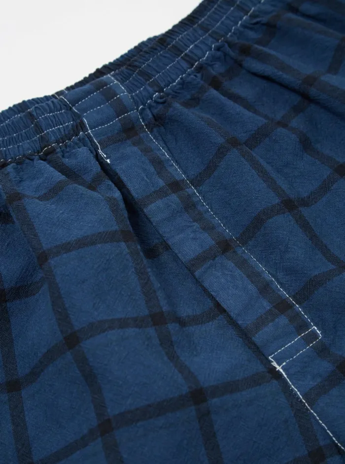 Boxer Short In Blue Check Men Universal Works Underwear
