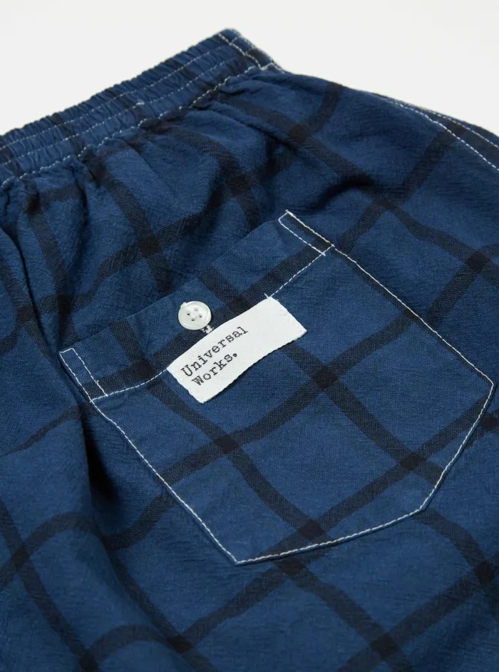 Boxer Short In Blue Check Men Universal Works Underwear
