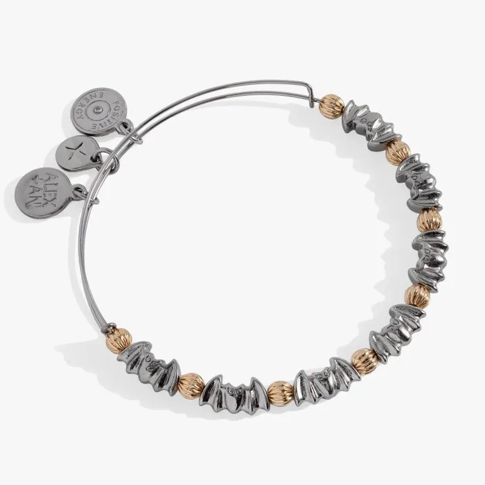 Bracelets Women Alex And Ani Beaded Bat Bangle Two Tone