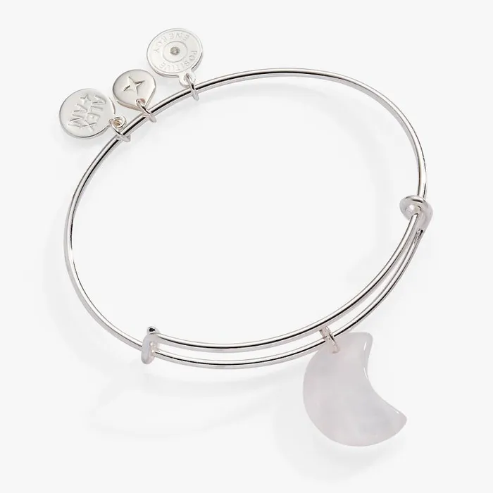 Bracelets Women Alex And Ani Carved Moonstone Moon Bangle Silver