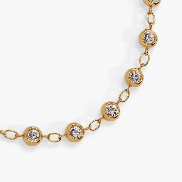 Bracelets Women Alex And Ani Crystal Pebble Chain Bracelet Stainless Steel Gold