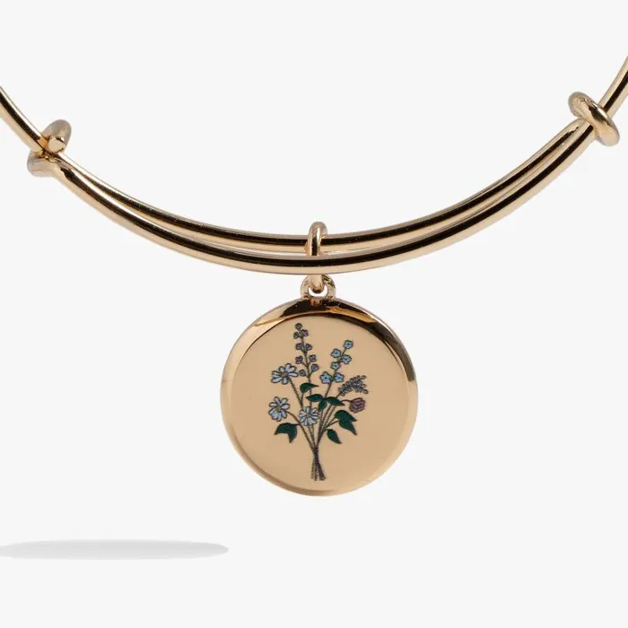 Bracelets Women Alex And Ani Flower Anniversary Bangle Shiny Gold