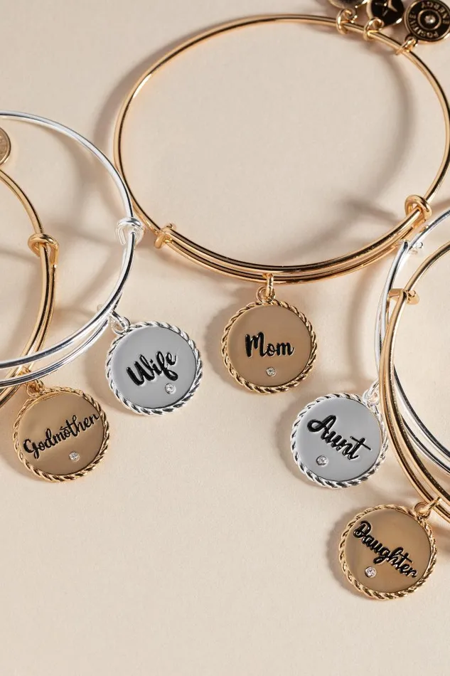 Bracelets Women Alex And Ani Godmother Charm Bangle Gold