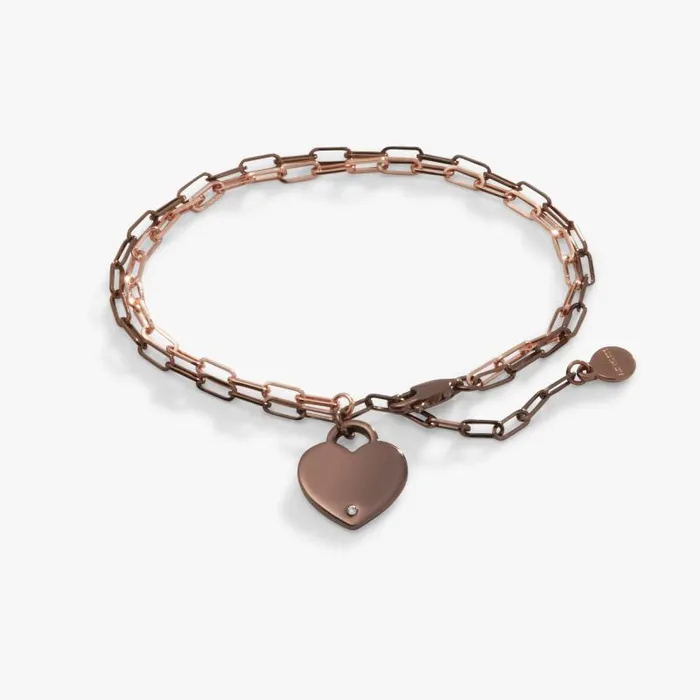 Bracelets Women Alex And Ani Heart Charm Double Paperclip Chocolate and Gold Chain Bracelet Shiny Pink Bracelets Women Alex And Ani Heart Charm Double Paperclip Chocolate and Gold Chain Bracelet Shiny Pink