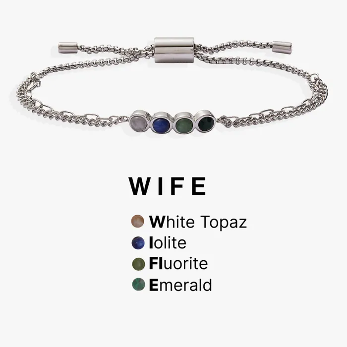 Bracelets Women Alex And Ani Hidden Message 039Wife039 Acrostic Bolo Stainless Steel Silver