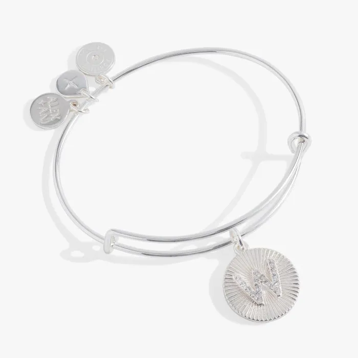 Bracelets Women Alex And Ani Initial W Pave Starburst Texture Bangle Gold