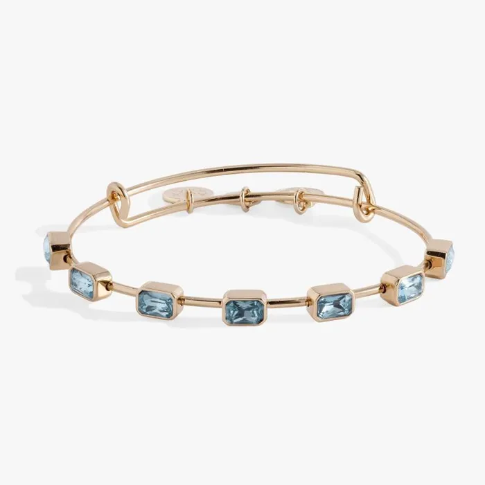 Bracelets Women Alex And Ani March Birthstone Emerald Cut Bangle Gold