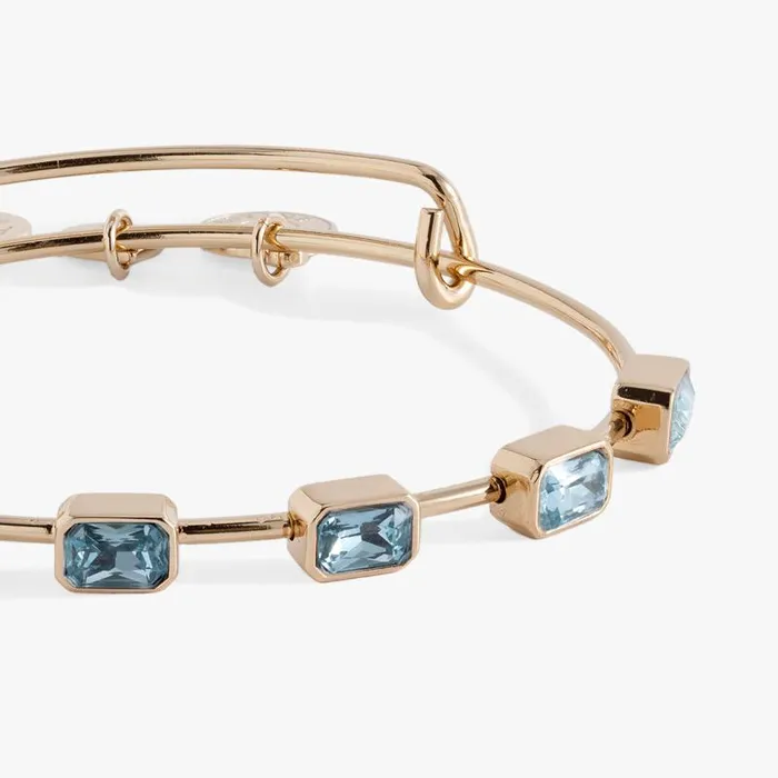Bracelets Women Alex And Ani March Birthstone Emerald Cut Bangle Gold