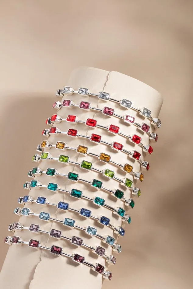 Bracelets Women Alex And Ani March Birthstone Emerald Cut Bangle Gold