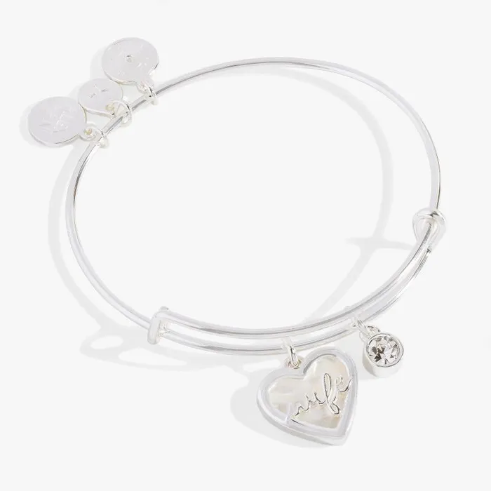 Bracelets Women Alex And Ani Mother Of Pearl Wife Heart Bangle Gold