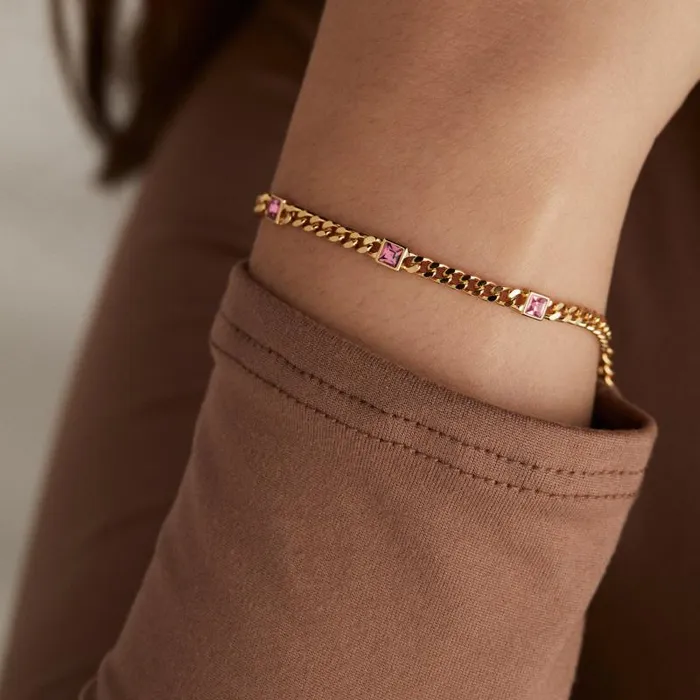 Bracelets Women Alex And Ani October Birthstone Rose Curb Chain Bracelet Silver
