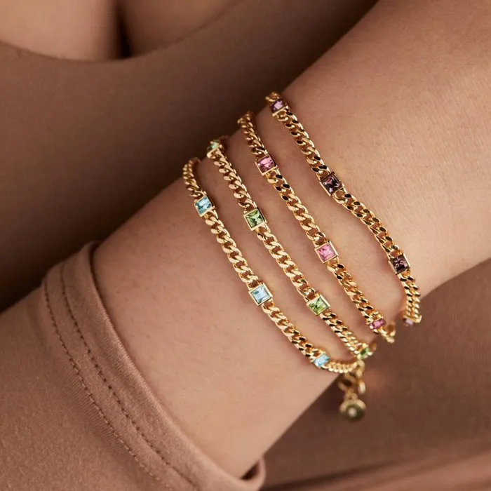 Bracelets Women Alex And Ani October Birthstone Rose Curb Chain Bracelet Silver