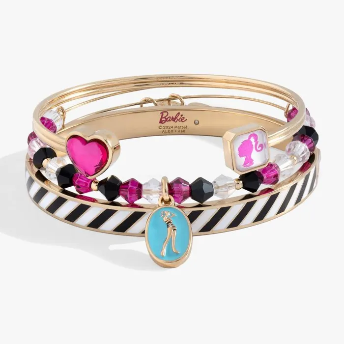 Bracelets Women Alex And Ani Retro Barbie Bracelet Set Of 3 Gold