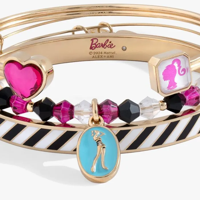 Bracelets Women Alex And Ani Retro Barbie Bracelet Set Of 3 Gold