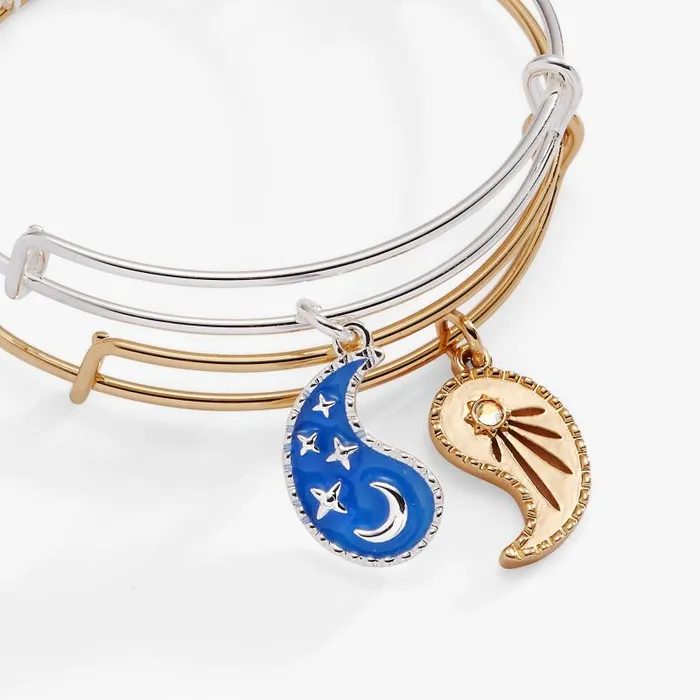 Bracelets Women Alex And Ani Yin Yang Celestial Bff Bangle Set Of 2 Two Tone