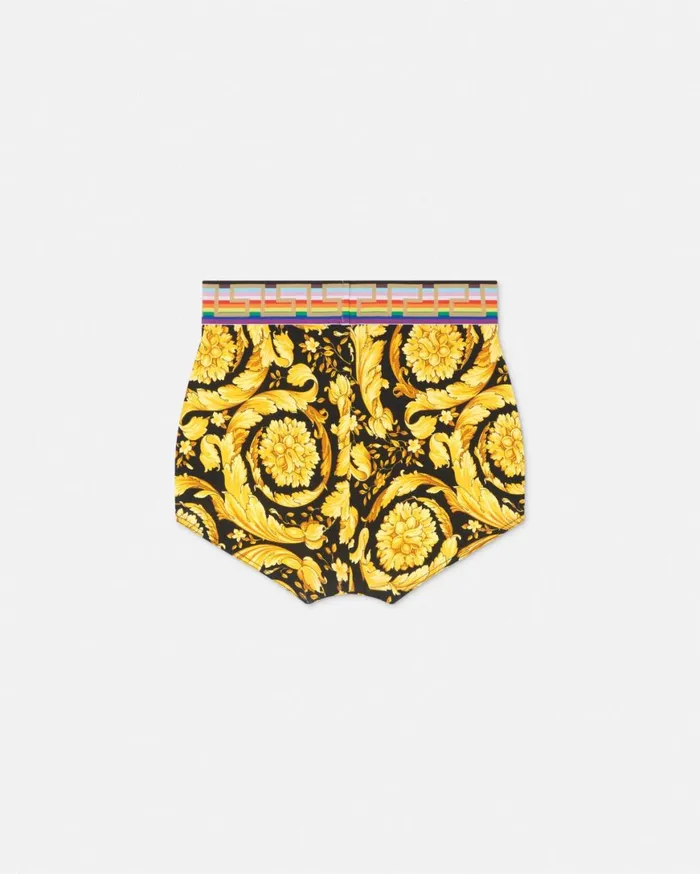 Bras and Briefs Women Versace Pride Barocco Trunks Blackprint