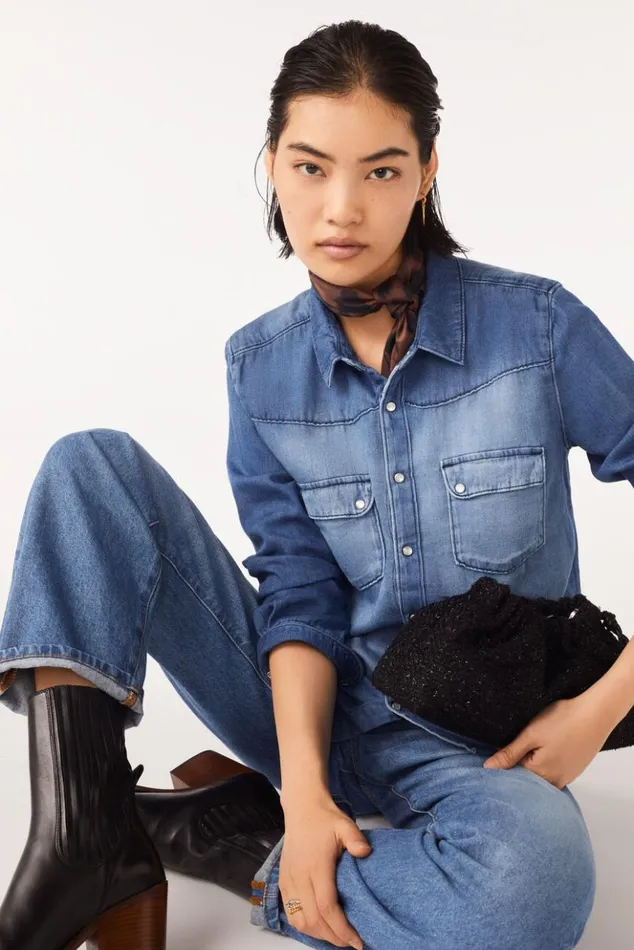 BridgetDenim Shirt Clothing Baandsh Tops and Shirts