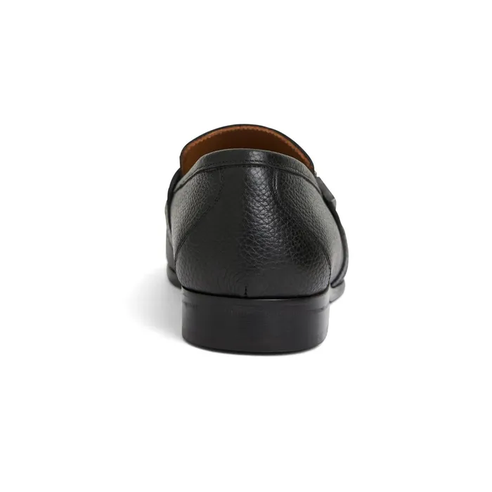 Bruno Magli Arlo Slip On Side Bit Loafer Black Leather Men Loafers and Slipons