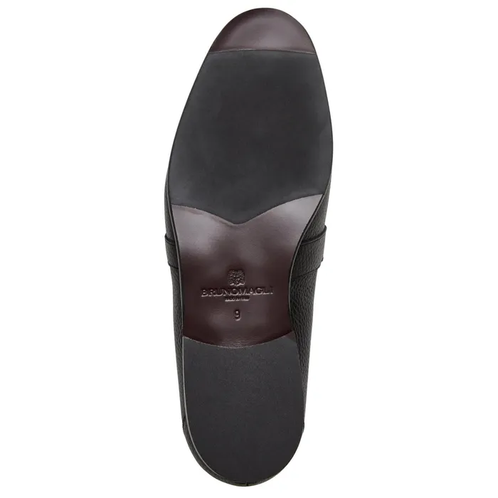 Bruno Magli Arlo Slip On Side Bit Loafer Black Leather Men Loafers and Slipons