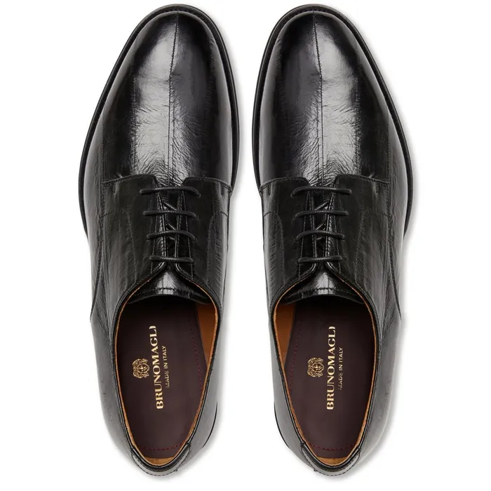 Bruno Magli Asti Traditional Dress DerbyBlack EEL Men Dress Shoes