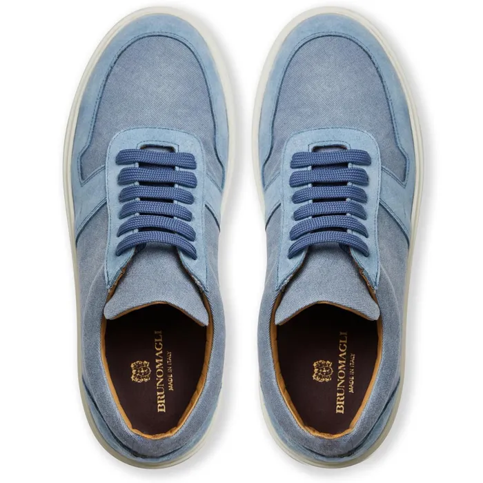 Bruno Magli Darian Sneaker Light Blue Canvas Men Sneakers