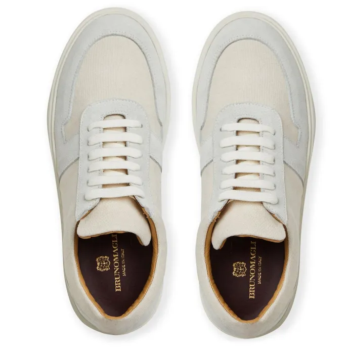 Bruno Magli Darian Sneaker Off White Canvas Men Casual Shoes